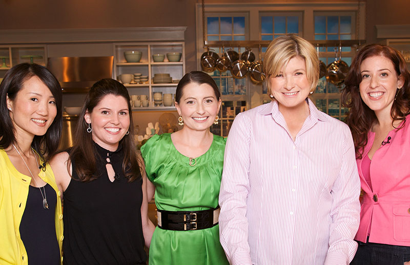 Kelly Lee of Kelly Golightly stands with Martha Stewart on the et of The Martha Stewart Show, after filming a segment on Fashion Fixes for Real Women.