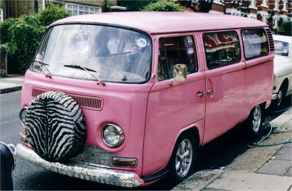 LA Lady. Pink van. Pink VW Van. Beverly Hills.