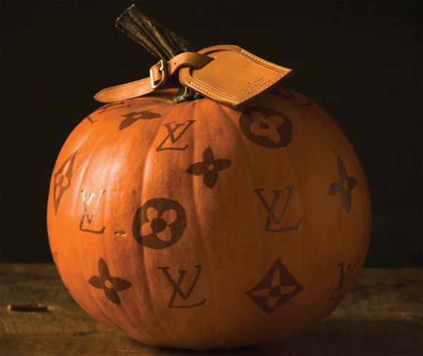 DIY Louis Vuitton Pumpkin; DIY Halloween Decor; holiday decorating Ideasa