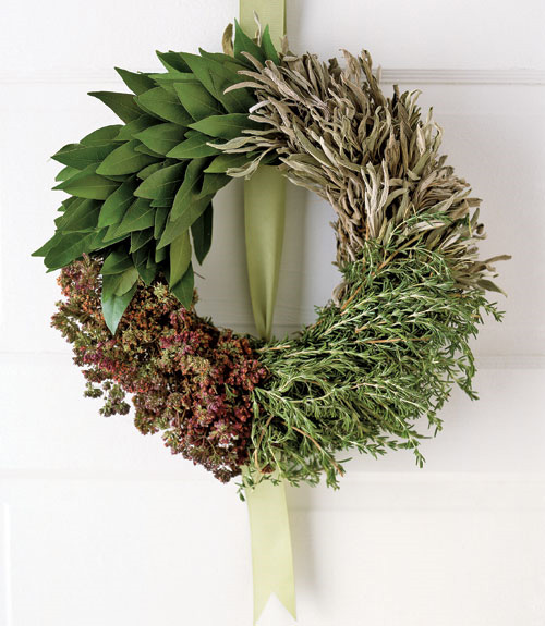 foodie wreath; gifts for foodies; fresh herb wreath