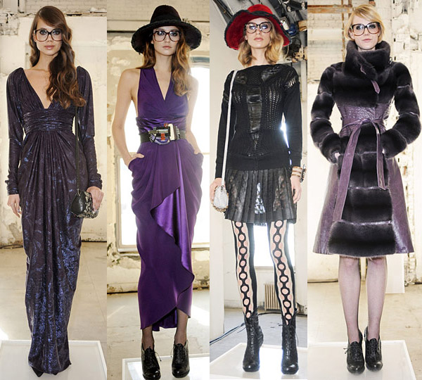girls with glasses; catherine malandrino fall 2011 collection new york fashion week