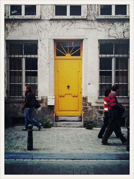 yellow exterior doors
