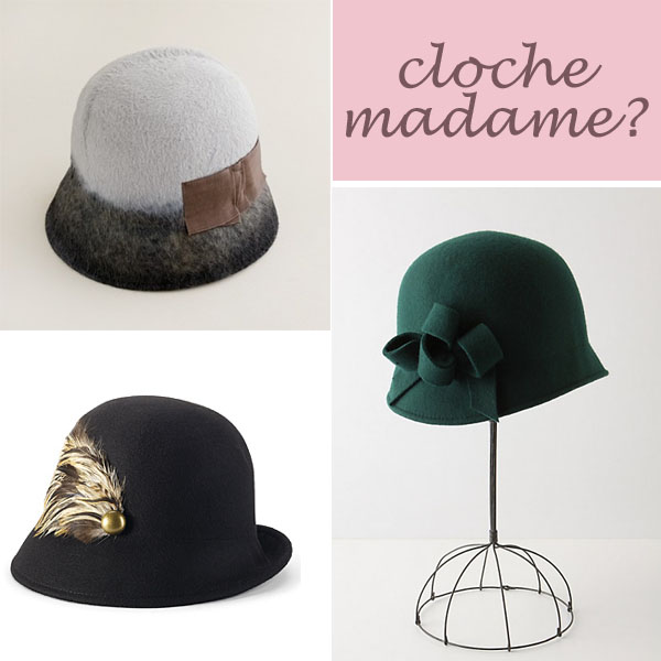 cute fall hat: cloche, floppy wool hat, fedora