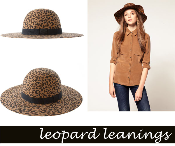leopard hat; wool floppy leopard hat; cute leopard-print hat