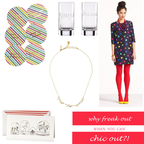 kate spade holiday dresses; kate spade holiday cards; stylish chritmas cards; cute party dresses; fun hostess gifts