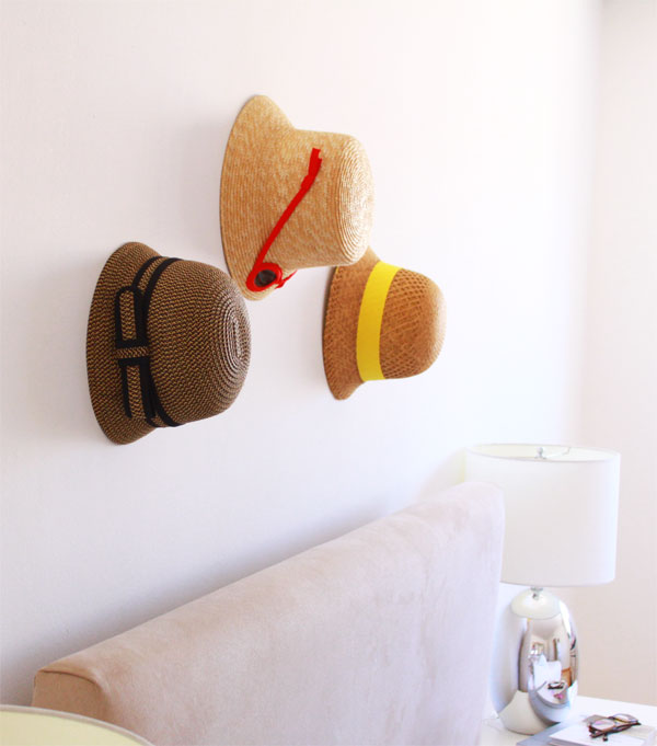 hat wall; my hat wall; how to spruce up your bedroom; how to give your bedroom a quick makeover; what to do with your hats; how to store your hats; how to spruce up your headboard