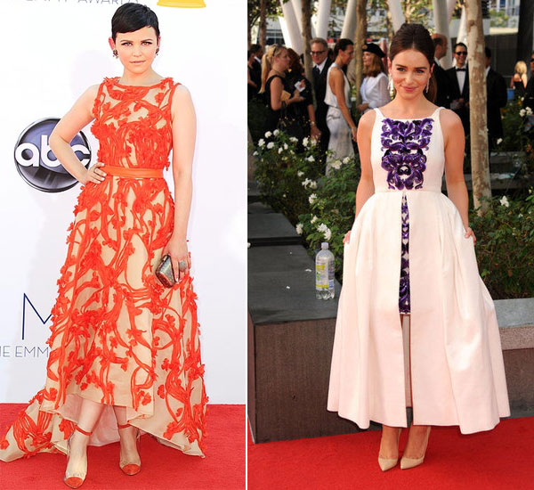 emmys best dressed ladylike silhouettes audrey hepburn 1950s silhouettes; ginnifer goodwin