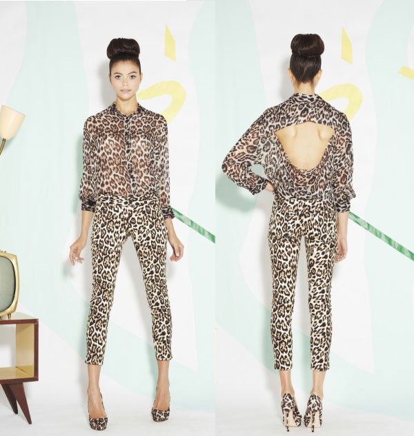 alice and olivia dress; party dresses; animal print pants; animal print tops; leopard print tops; leopard print pants