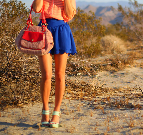 george gina lucy bag; david & young hat; shop norka blouse; shoe dazzle wedges; cute outfit inspiration for summer; cute summer bags; cute summer wedges; baby blue wedges pastel blue wedges; what to wear with scalloped shorts