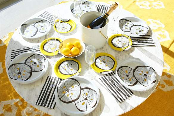 michael aram lemonwedge collection; stylish paper plates; cute paper plates