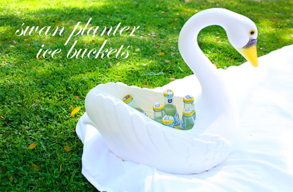 swan planters; cute coolers; cute ice buckets; cute drink buckets; cute beverage buckets