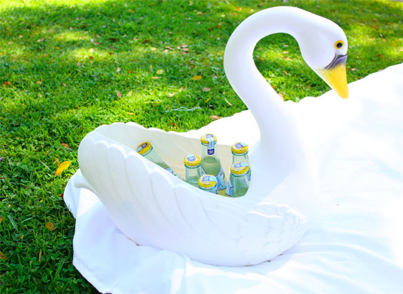 where to find swan planters; white party ideas