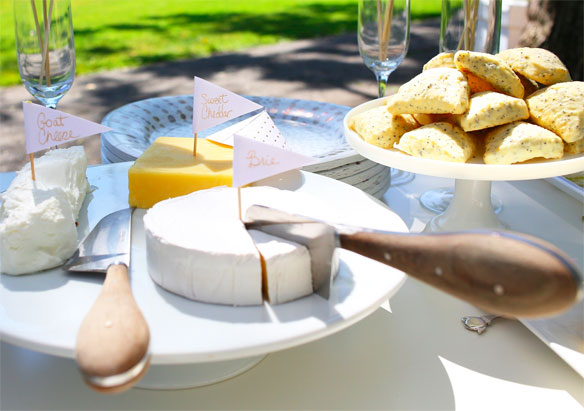 white party food ideas; cheese plate