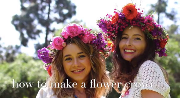 how to make flower crowns; how to make a flower crown with olesya rulin shows kelly golightly how to make a flower crown diy