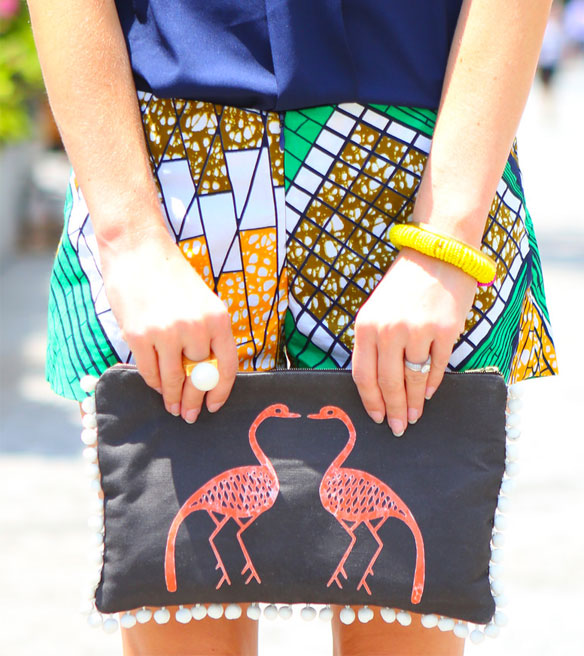 royal native shorts bow and drape flamingo bag flamingo clutch cute summer shorts design your own bag