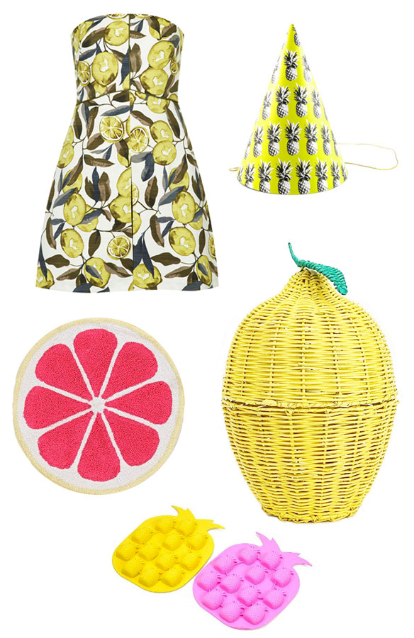 pineapple ice tray lemon fashion trend lemon home decor trend lemon dress pineapple party hat grapefruit bath mat lemon basket urban outfitters