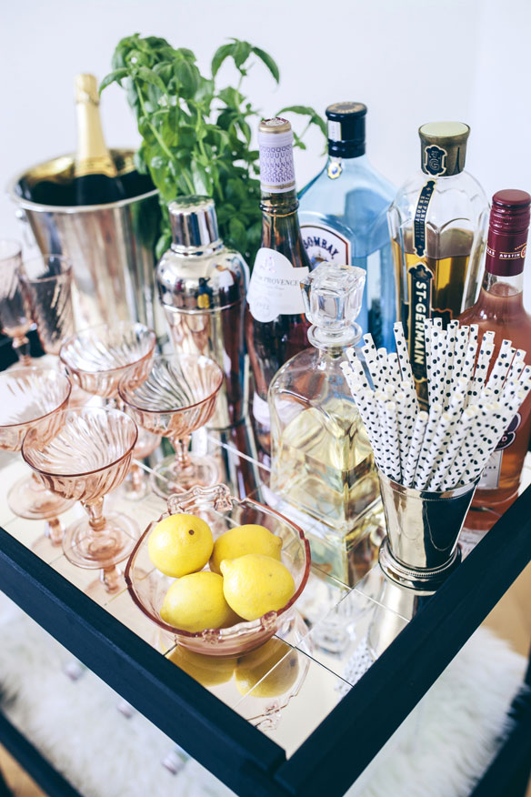 how to style a bar cart by kelly golightly