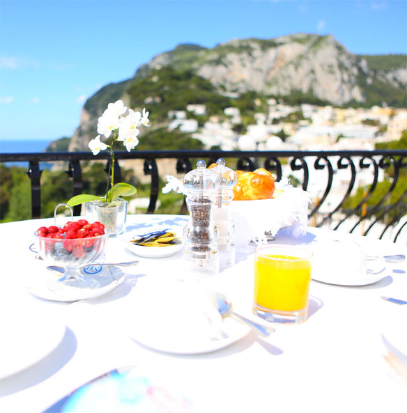 breakfast in caprila scalinatella hotel capri italy