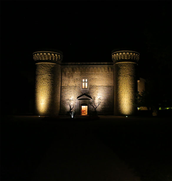 chateau de massillan at night