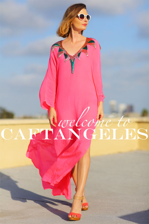 caftangeles; how to style a caftan; how to wear a caftan; rhode resort caftan; pink caftan, chic caftans; 