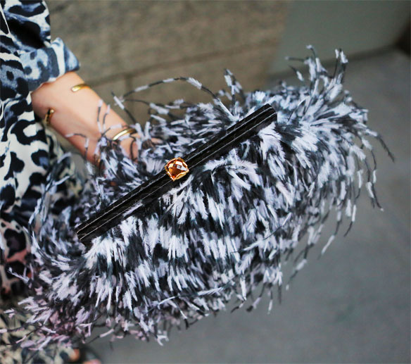 feather clutches