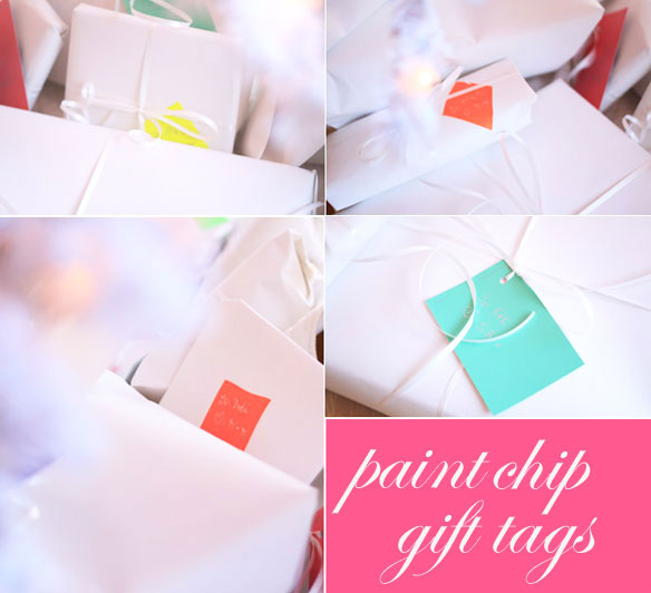 diy paint chip gift tags | kelly golightly
