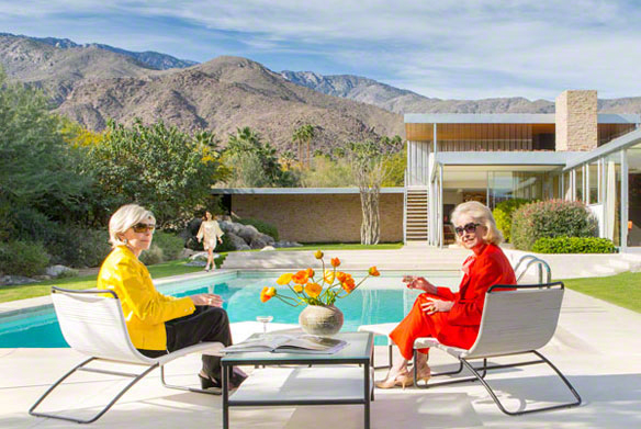 Slim Aarons Poolside Gossip 45 Years Later | photo by Kelly Golightly + Fred Moser for the NYT