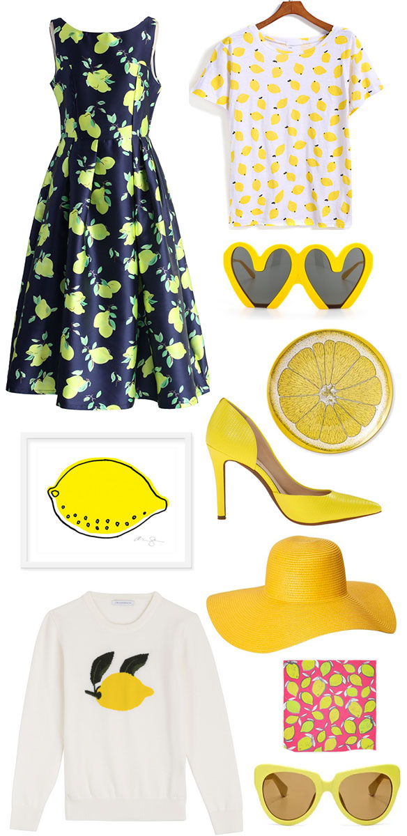Lemon Trend : Lemon-print dresses, + accessories