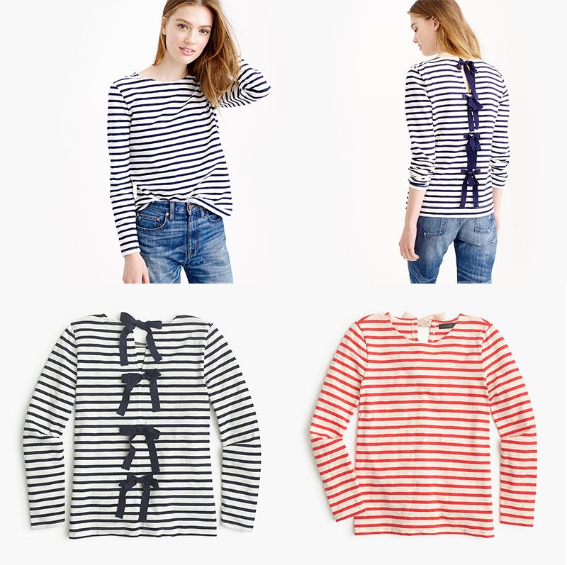 Cute Striped Tops: Love this striped shirt with bows down the back! #kellygolightly