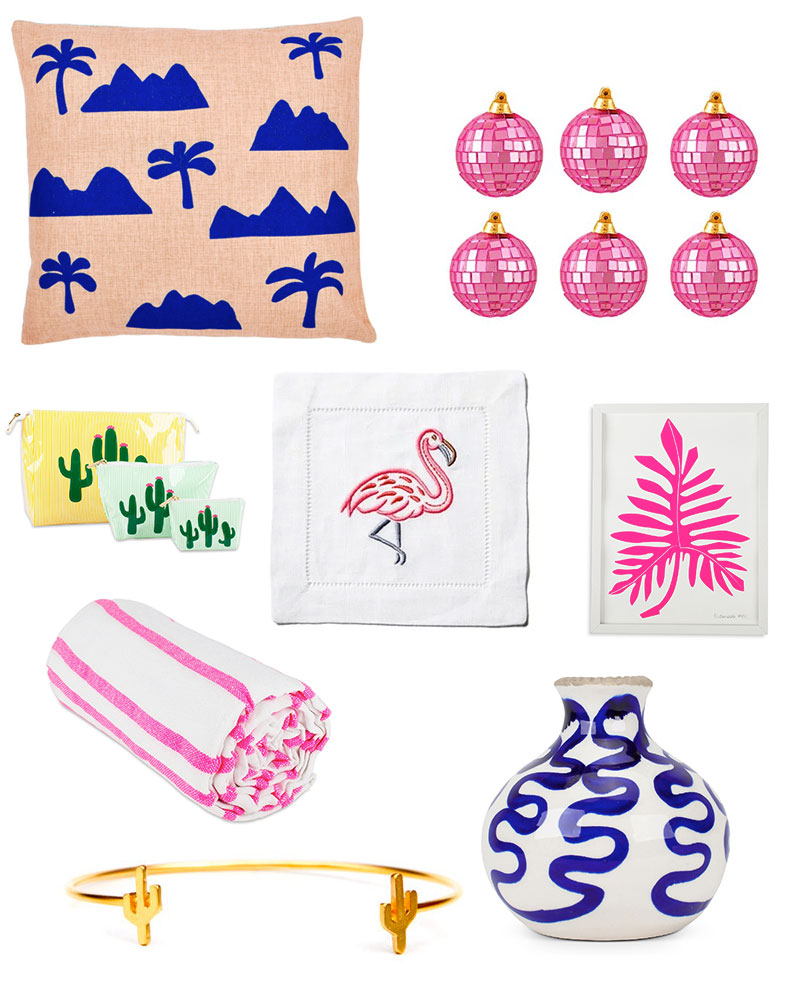 Ultimate Christmas Gift Guide: Cactus cuffs, flamingo napkins, pink disco ball ornaments, oh my! #kellygolightly #giftguide