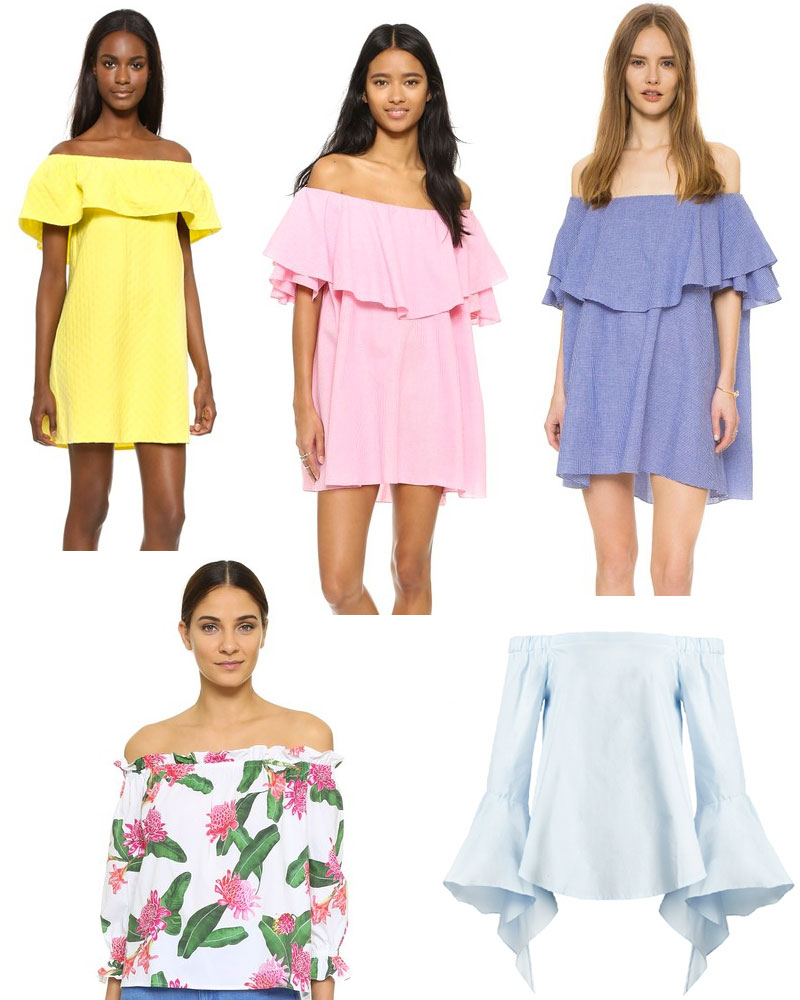 Off-the-Shoulder Dresses + Tops for Spring/Summer 2016 #kellygolightly