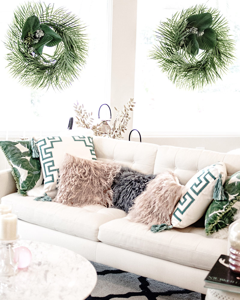 Fashionable Christmas Decorating Ideas: Modern reindeer head sculpture, antler ice bucket, candy-colored ornaments + more idea from Kelly Golightly!