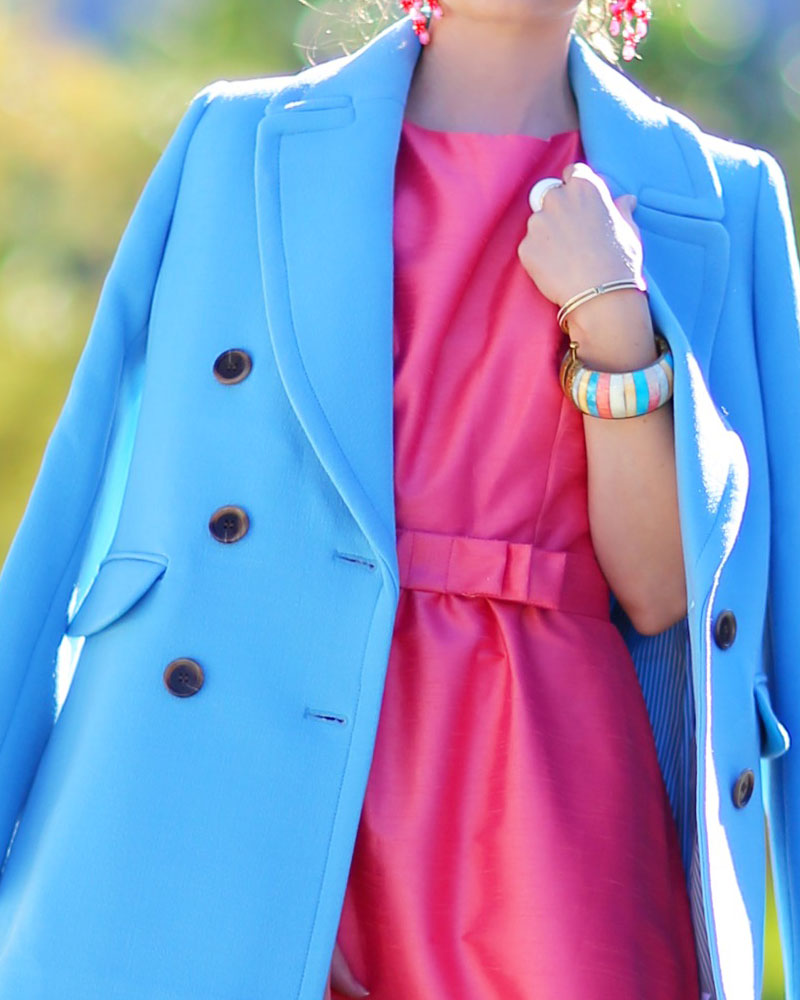 Pretty Blue Coat. | Classic Audrey Hepburn-style for today. #audreyhepburn #audreystyle #kellygolightly #jcrew #katespade