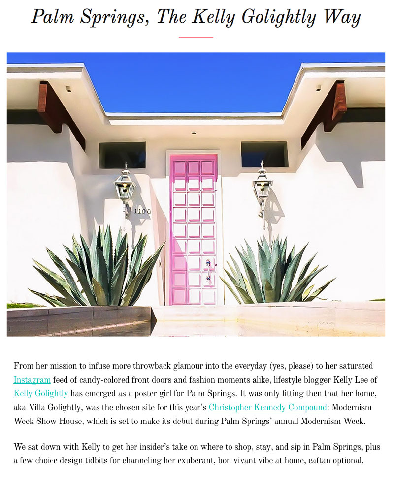 Kelly Golightly's Palm Springs Guide #thatpinkdoor #palmsprings #modernismweek