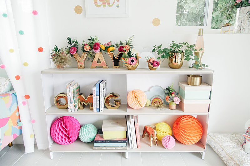 Colorful Decor: Oh Joy! designs Kelly's Golightly's cute kid's room with OMG vases. #ohjoy #targetstyle #villagolightly #interiordesign #ohjoyfurniture