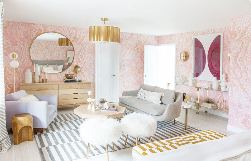 Glamorous Bedrooms: Sarah Sherman Samuel-designed Guest Suite at Kelly Golightly's Palm Springs home.