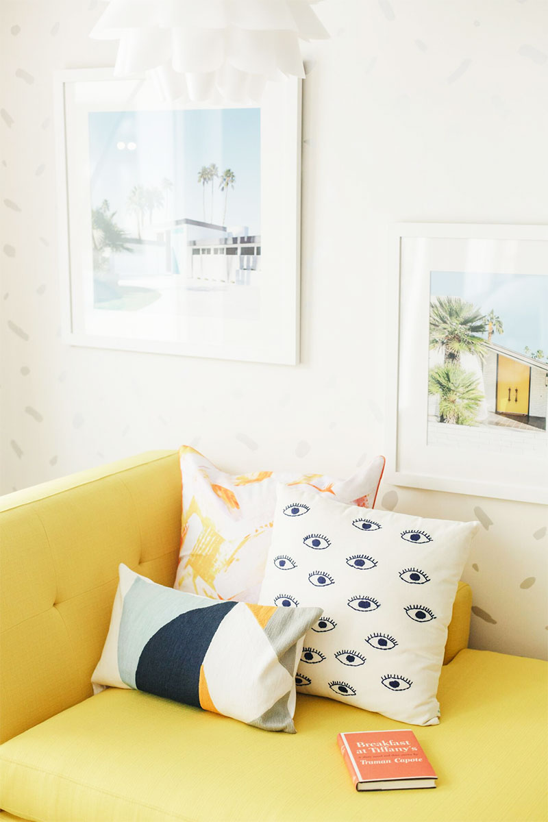Kelly Golightly's Happy Colorful Family Room: See the Before & After #palmspringsstyle #palmsprings #interiordesign