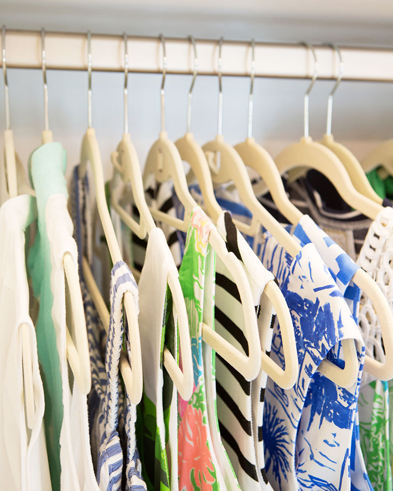 These are the best hangers for saving space in your closet. See more closet organization tips on the blog!