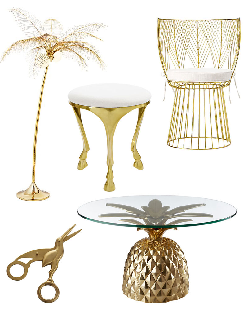 OMG this pineapple coffee table + palm tree lamp!!! And the price is right. See more on the blog!