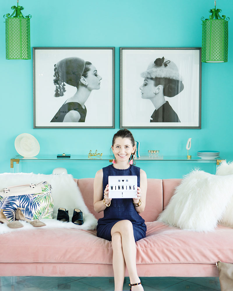 Love this pink couch! Here's how you can win it. #joybird #kellygolightly #audreyhepburn #bestpinkcouches