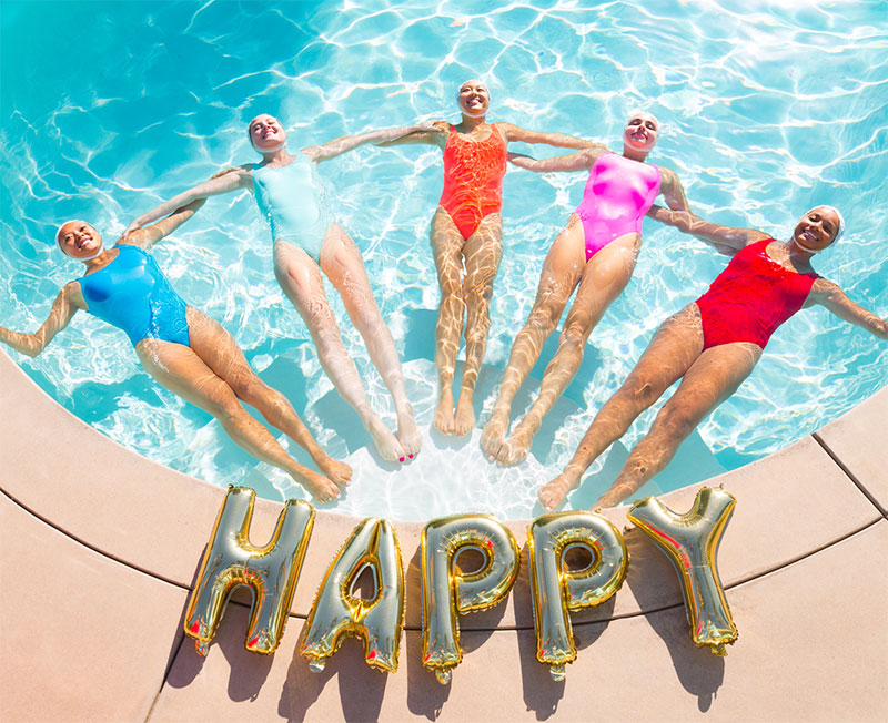 HAPPY photoshot by Fred Moser + Kelly Golightly with the Aqualillies + The Charleston Weekender in honor of World Mental Health Awareness Day