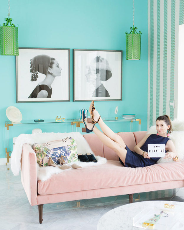 How To Style a Pink Couch + Joybird x Sole Society Giveaway! Kelly