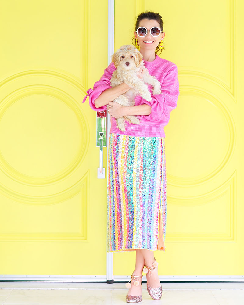 Adore this Anthropologoe rainbow sequin skirt! #kellygolightly #odeegolightly
