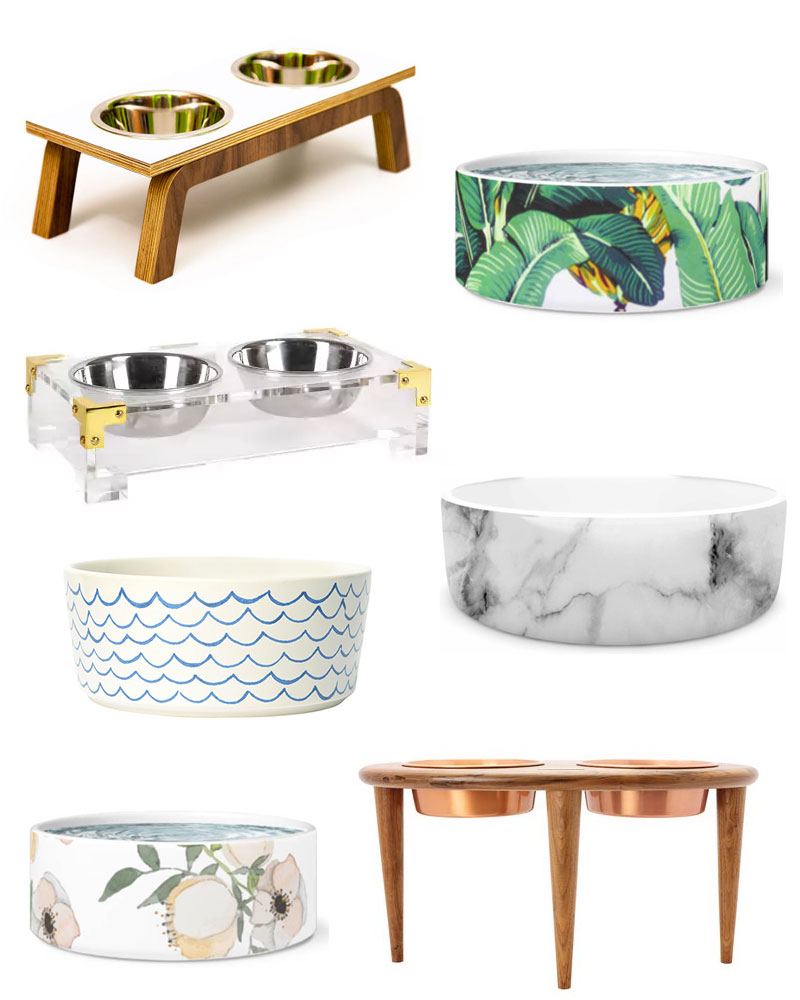 Modern Pet Bowls: Stylish dog bowls including the cutest and chicest pet bowls like banana leaf pet bowls and midcentury modern dog bowls!