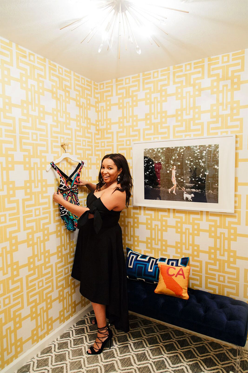 Best Small Space Design: Kelly Golightly's changing room designed by Kristen Turner of Miss Kris. #villagolightly