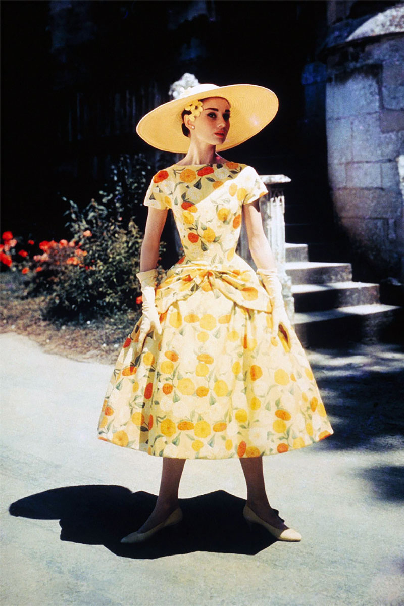 Audrey Hepburn in a Givenchy Floral Dress in Funny Face| See how to recreate the look on Kelly Golightly