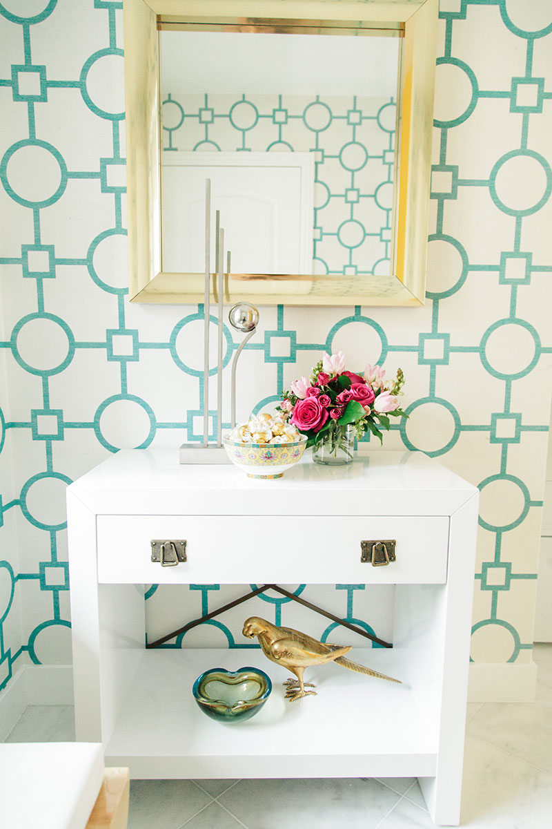 Most Stylish Laundry Room: Kelly Golightly's laundry room inspired by the colorful doors of Palm Springs. Designed by Rachel Cannon for The Christopher Kennedy Compound Modernism Week Showhouse.