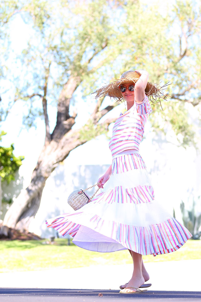 Rainbow-colored striped dress! | Kelly Golightly
