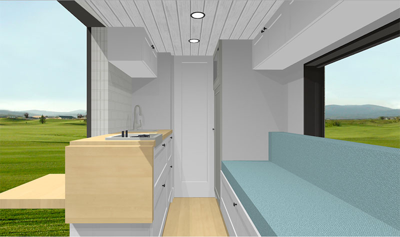 Tiny Space Interior Design: Mercedes Sprinter Van Rendering