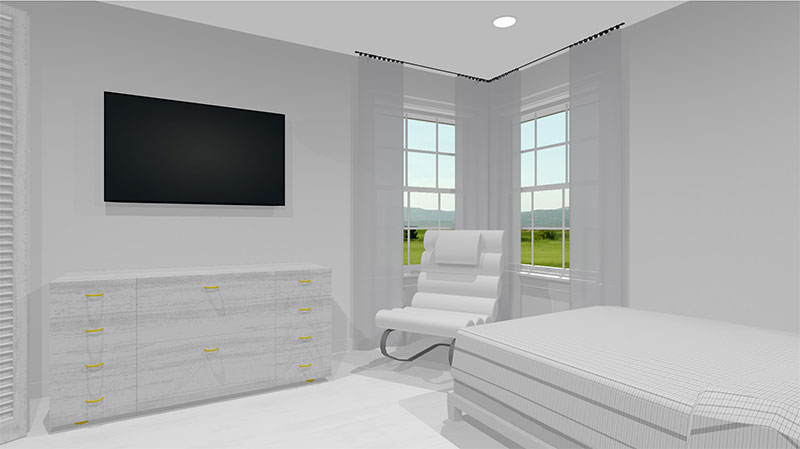 3d rendering of a bedroom